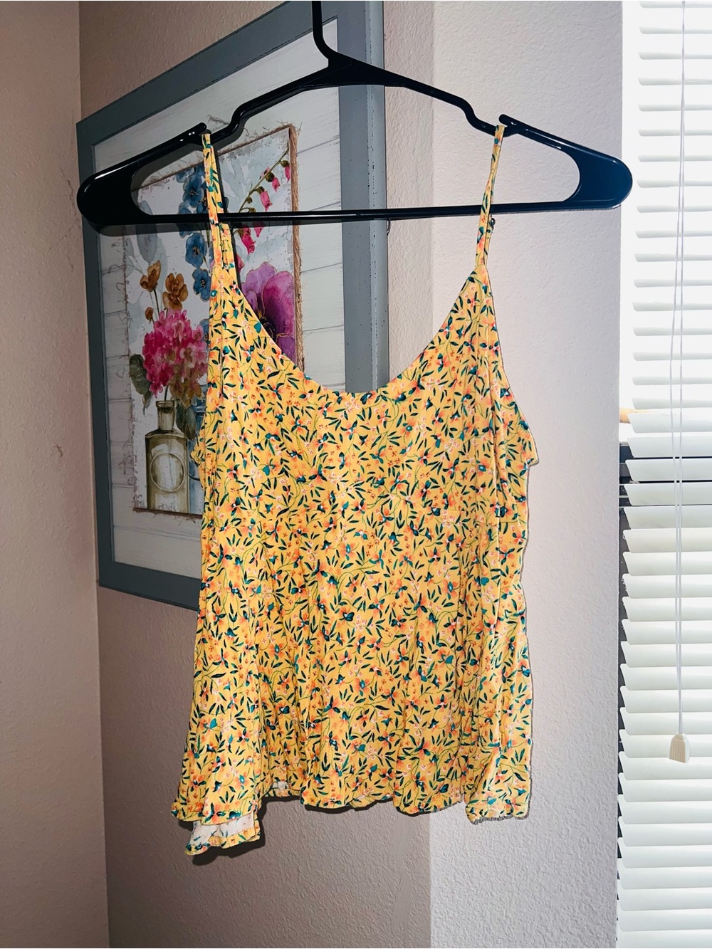O'Neill Yellow Floral Spaghetti Strap Camisole
